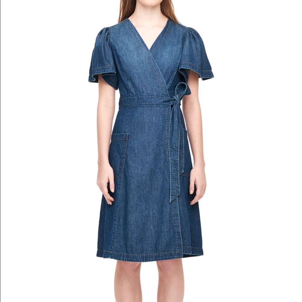 La Vie Rebecca Taylor drapey denim wrap dress